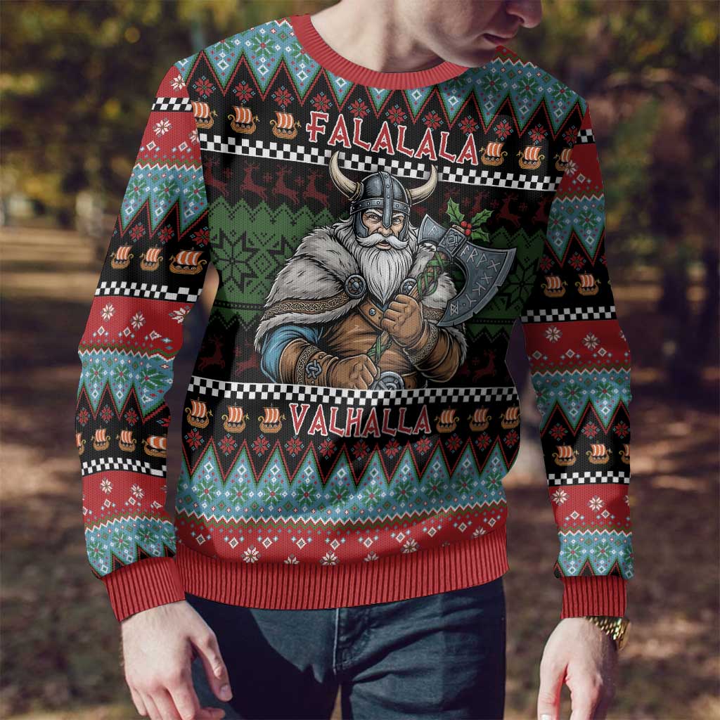 Vikings Christmas Ugly Christmas Sweater Warrior Santa - Wonder Print Shop