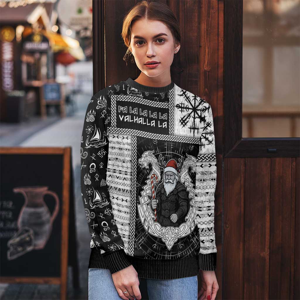 Viking Christmas Ugly Christmas Sweater Fa La La La Valhalla La - Wonder Print Shop