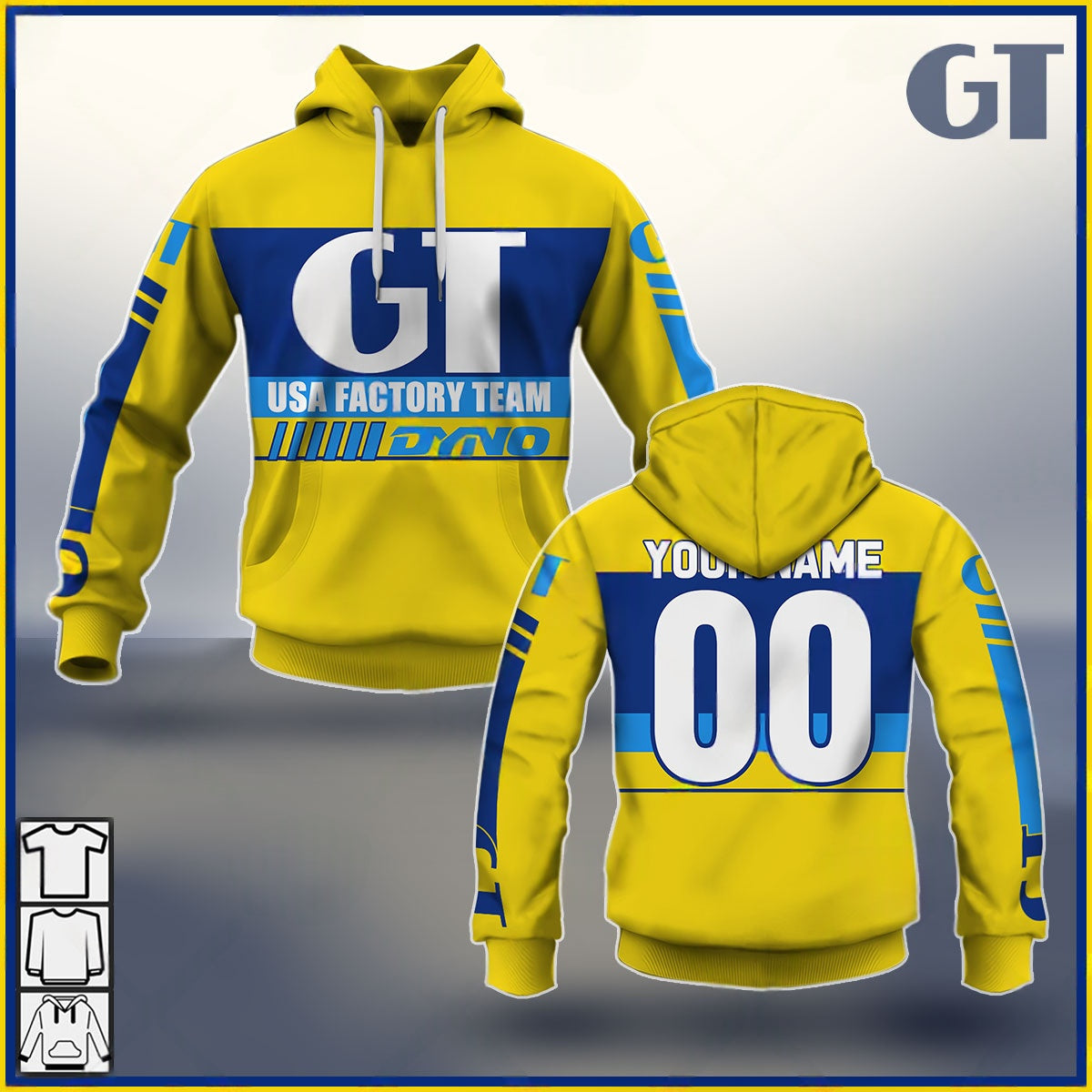 Personalize BMX GT USA Factory Team Vintage Retro Yellow 1985 Jersey