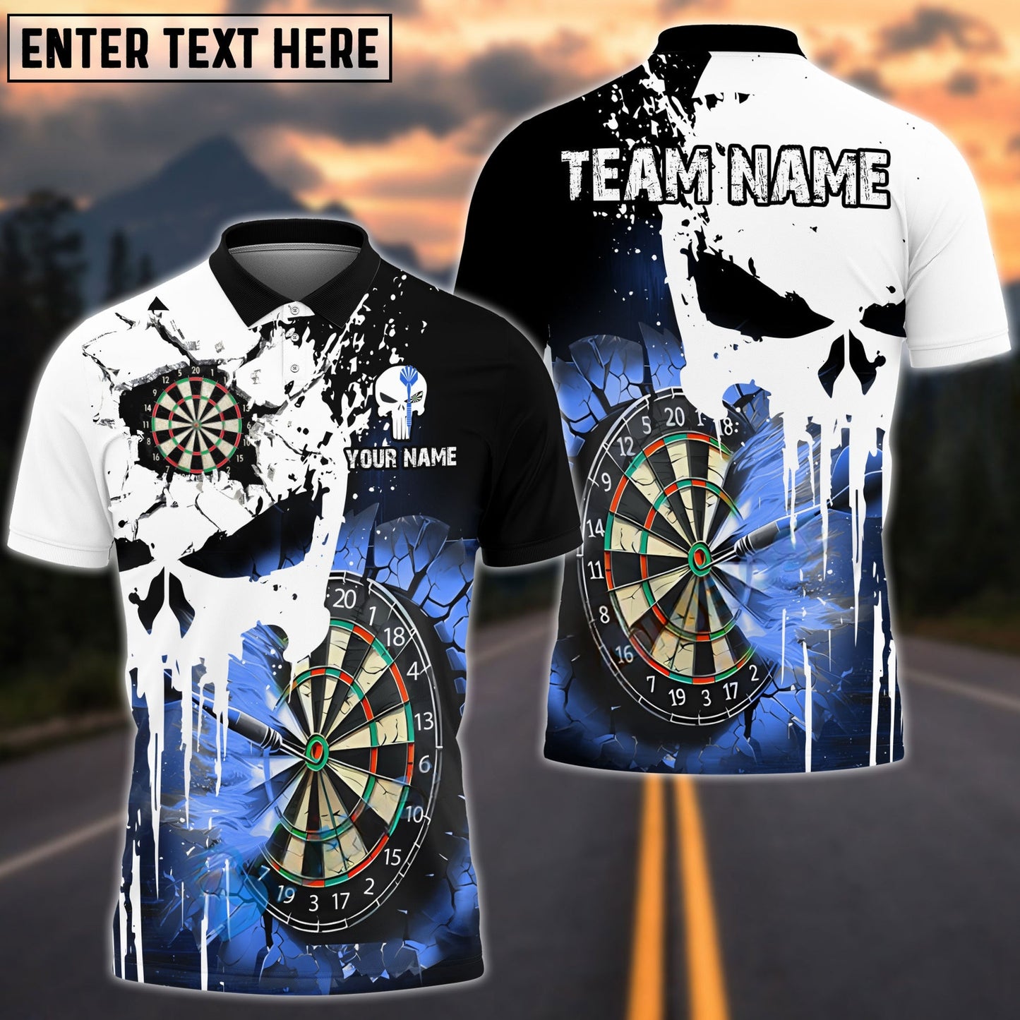 Darts Punished Skull Flame Personalized Shirt