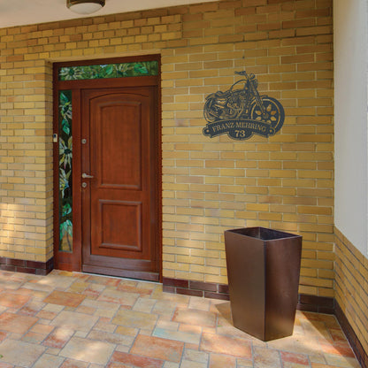 Biker Harley Sign with House Number and Name