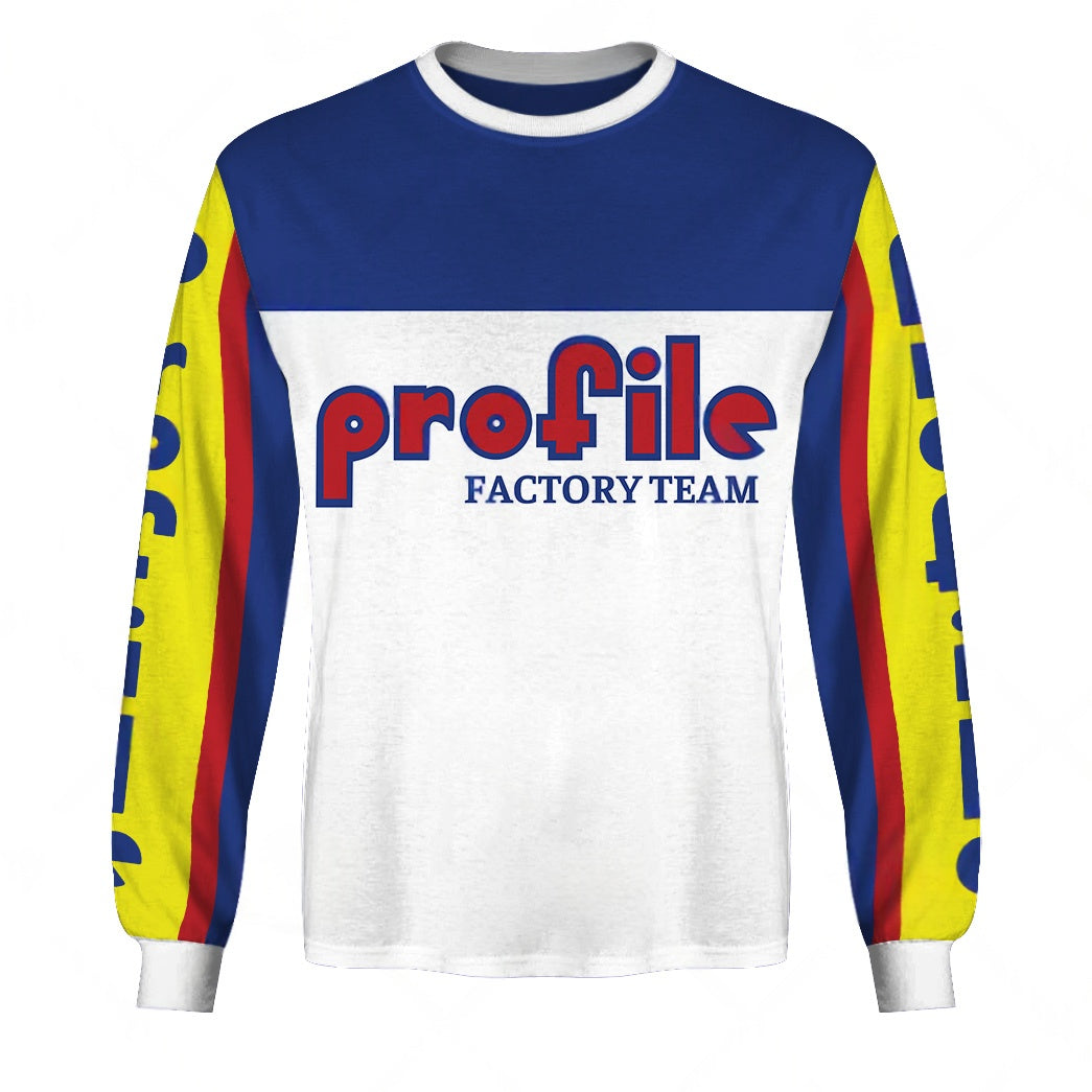 Personalize BMX Profile Racing Factory Team Classic Vintage Retro White Jersey
