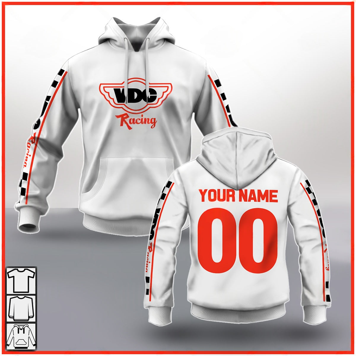 Personalize BMX VDC Racing Team Classic Vintage Retro White Jersey