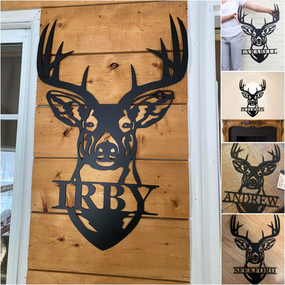 Personalized metal deer head logo