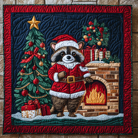 Cozy Racoon with a Festive Spirit Quilt