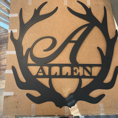 🦌Antler Monogram Letter Sign🎁