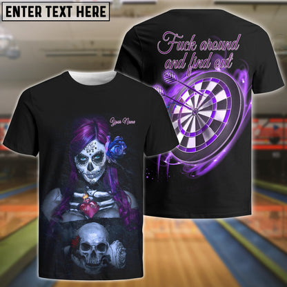 Darts Purple Girl & Skull Personalized Shirt