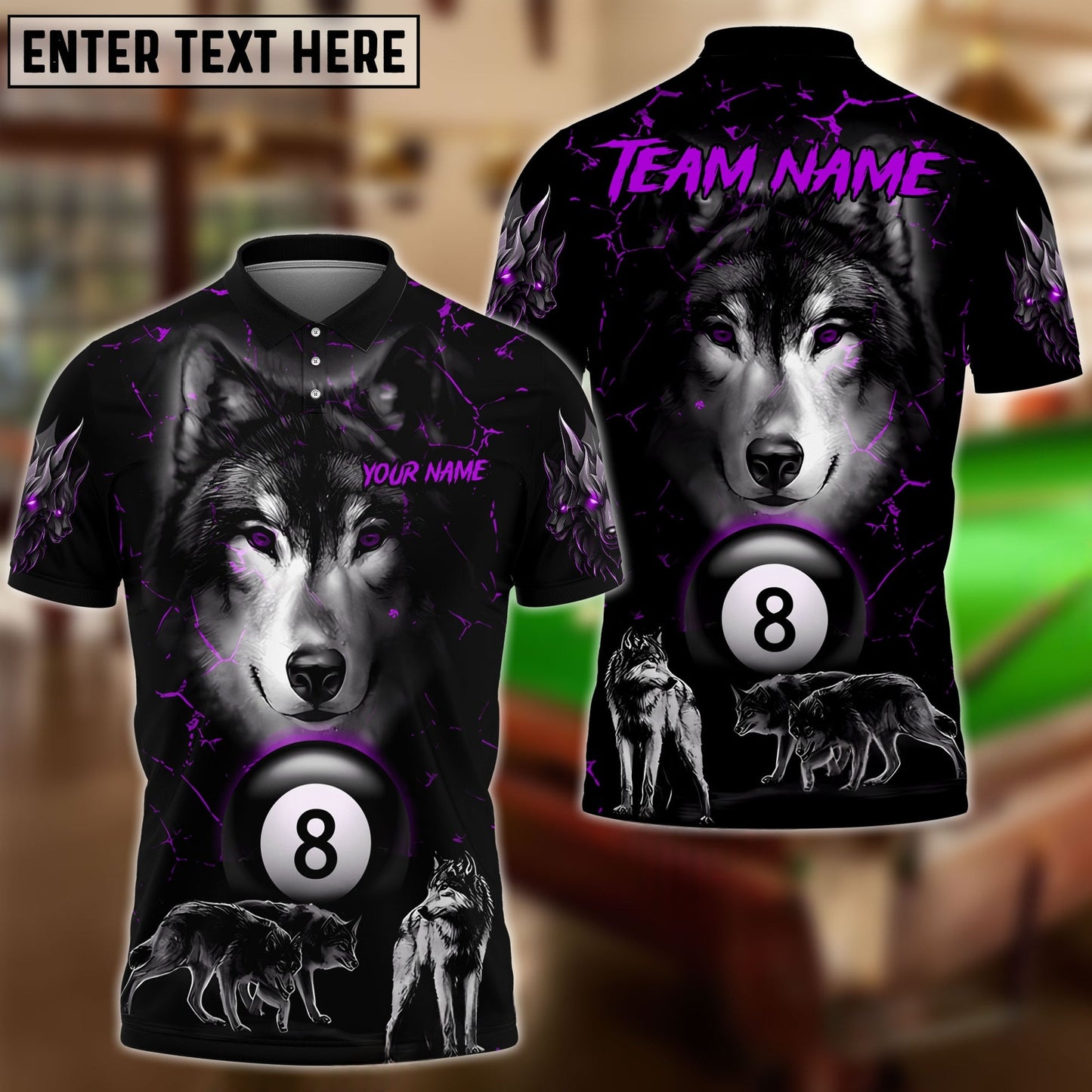 Billiards Wolf Pack Personalized Name & Team Name Shirt