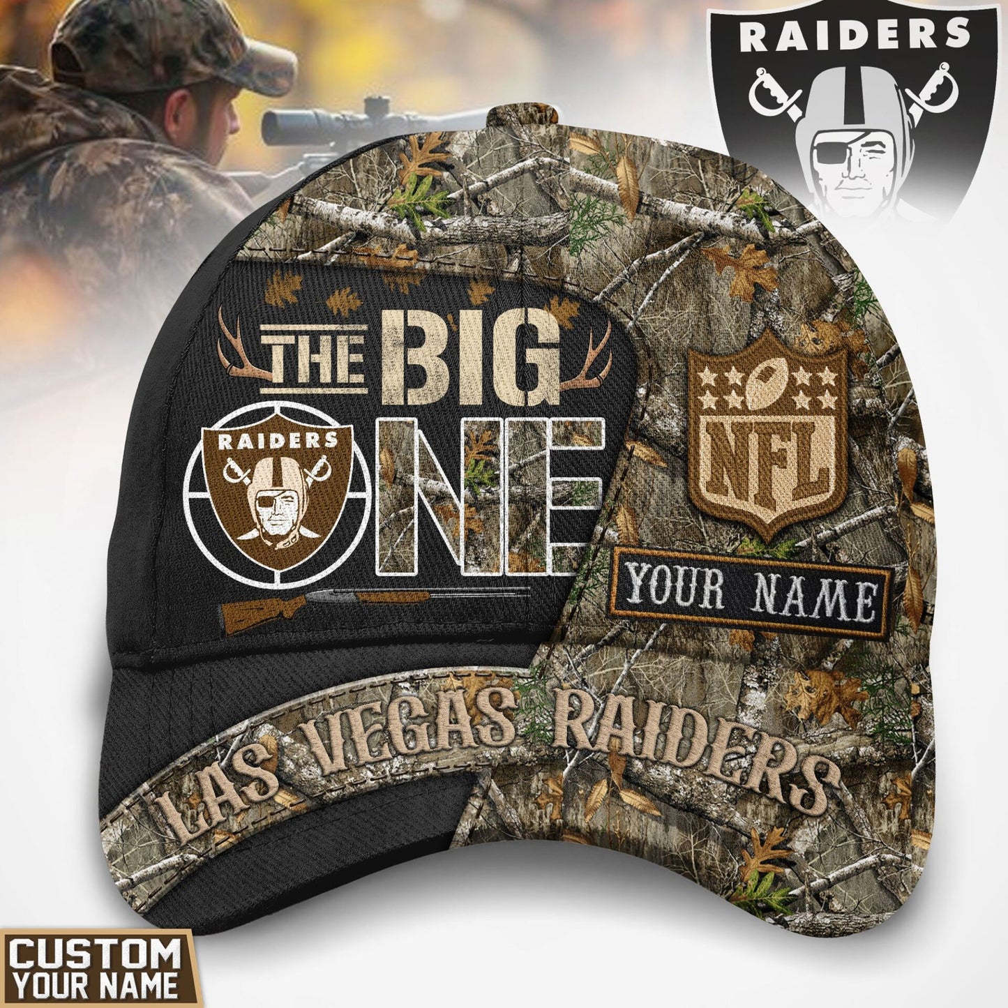 Las Vegas Raiders | Premium NFL The Big One Hunting Classic Cap