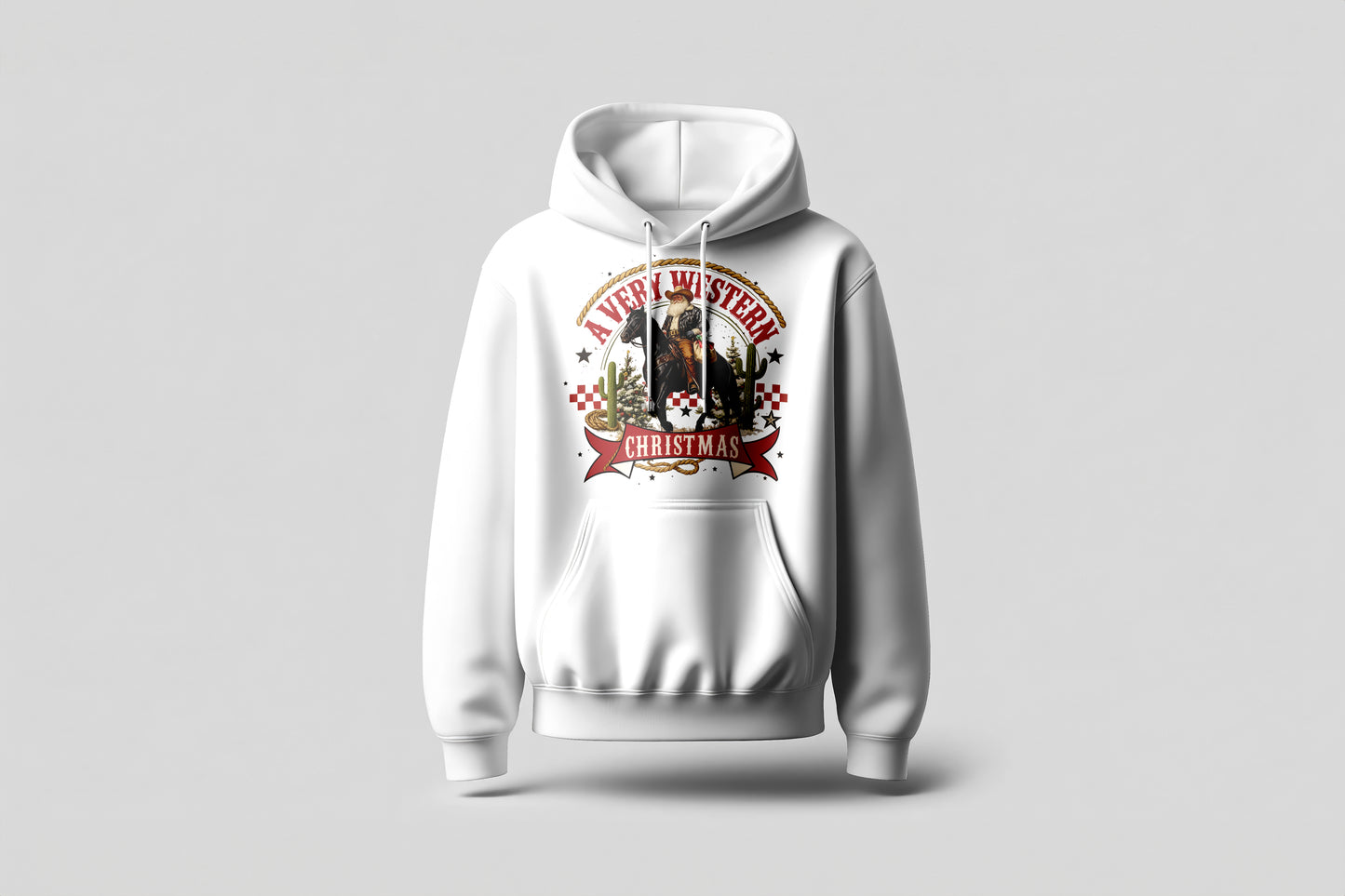 A Very Western Christmas – Cowboy Santa on Horse Graphic Shirt