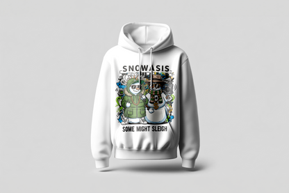 Snowasis – “Some Might Sleigh” Hip-Hop Snowmen Funny Xmas Shirt