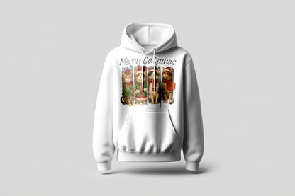 Merry Catsmas – Four Festive Cats Christmas T-Shirt