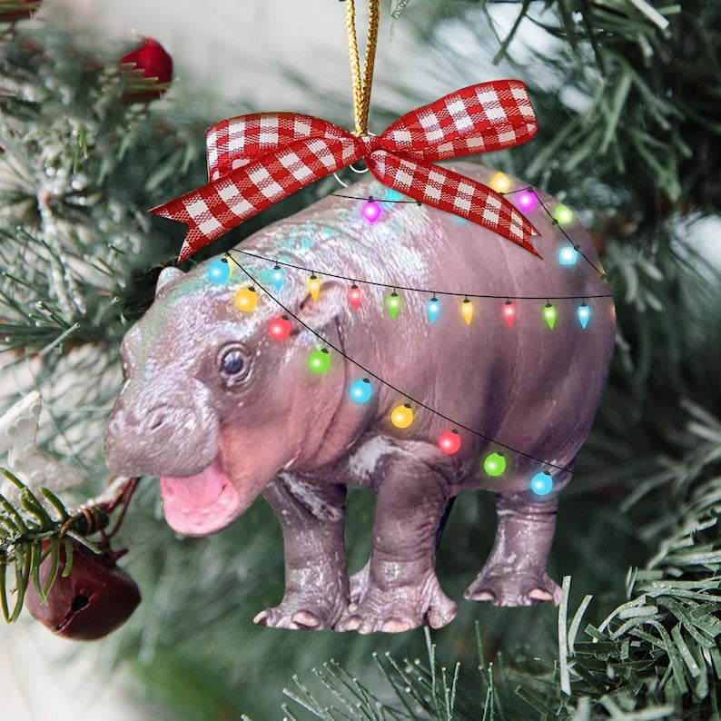Christmas Hot Sale Cute Baby Hippo Ornament
