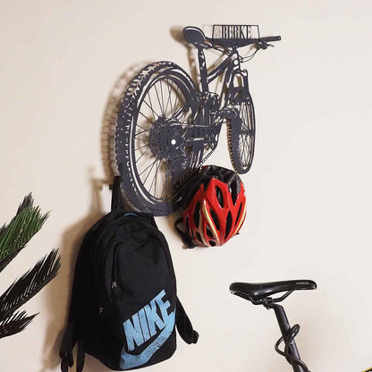 Custom Mountain Bike Wall Hanger, Metal Helmet Holder