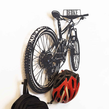 Custom Mountain Bike Wall Hanger, Metal Helmet Holder