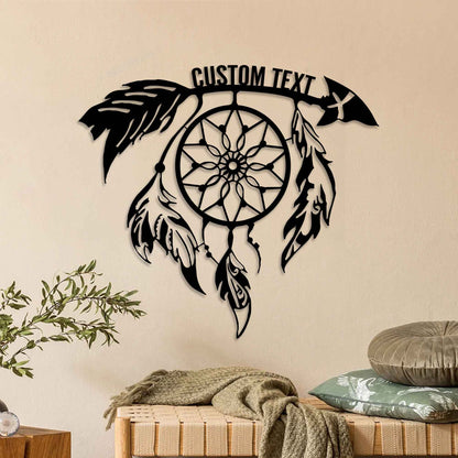 Custom Name Tribal Dream Catcher Metal Wall Art
