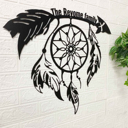 Custom Name Tribal Dream Catcher Metal Wall Art