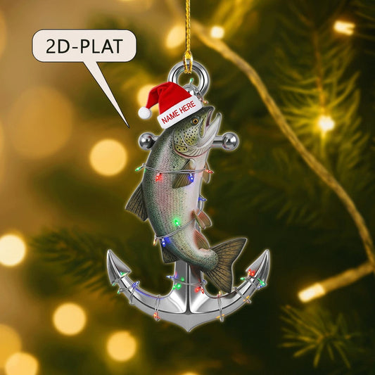 Personalized Salmon Fish Christmas Ornaments, Fishing Christmas Ornament, Xmas Fish Christmas Tree Decorations, Fishing Life Xmas Decor