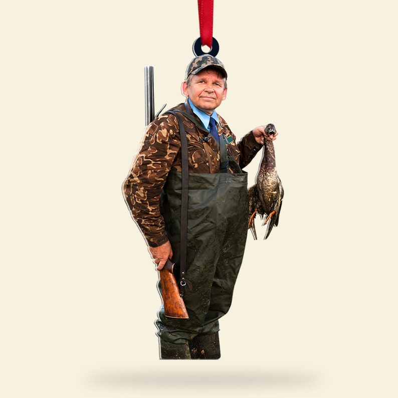 Custom Photo Hunting Ornament Gift for Deer Hunter