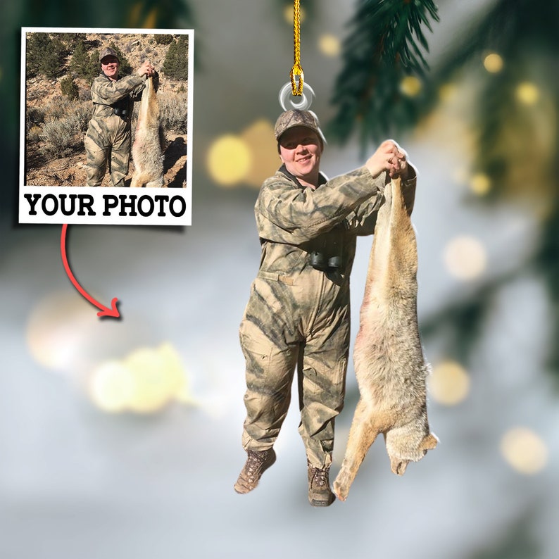 Custom Photo Deer Hunting Ornament Gift for Deer Hunter