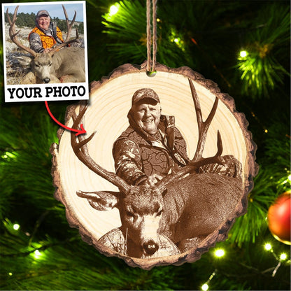 Custom Photo Deer Hunting Ornament Gift for Deer Hunter