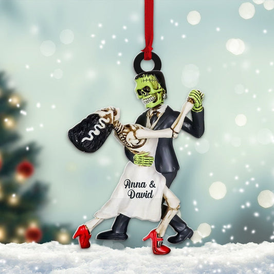 Personalized Skull Couple Christmas Ornament