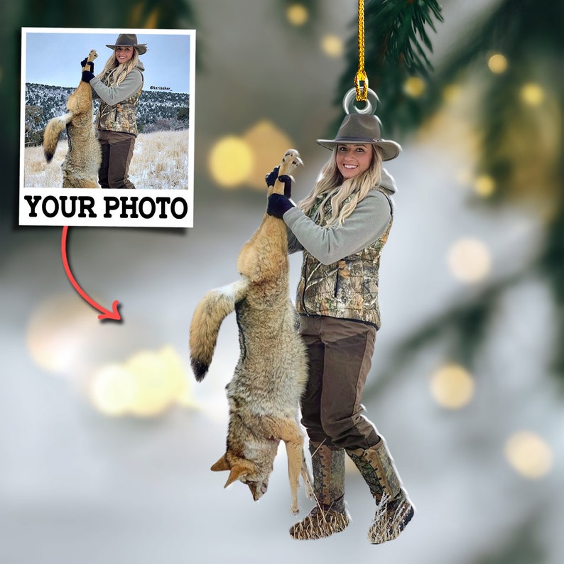 Custom Photo Deer Hunting Ornament Gift for Deer Hunter