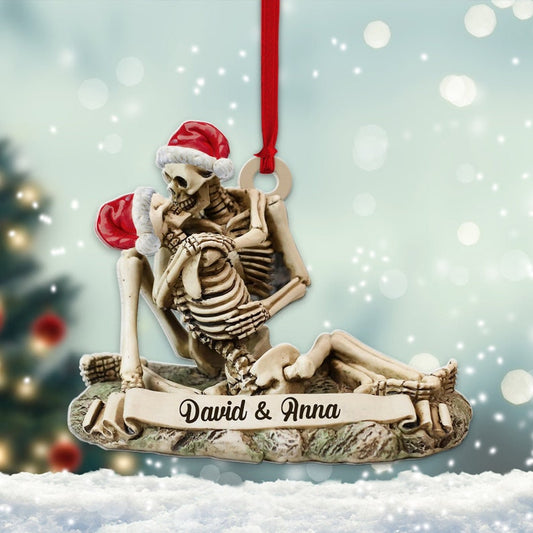 Personalized Skull Couple Christmas Ornament