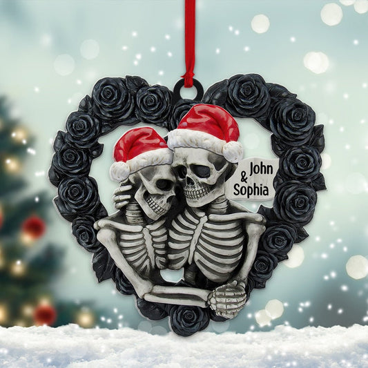 Personalized Skull Couple Christmas Ornament