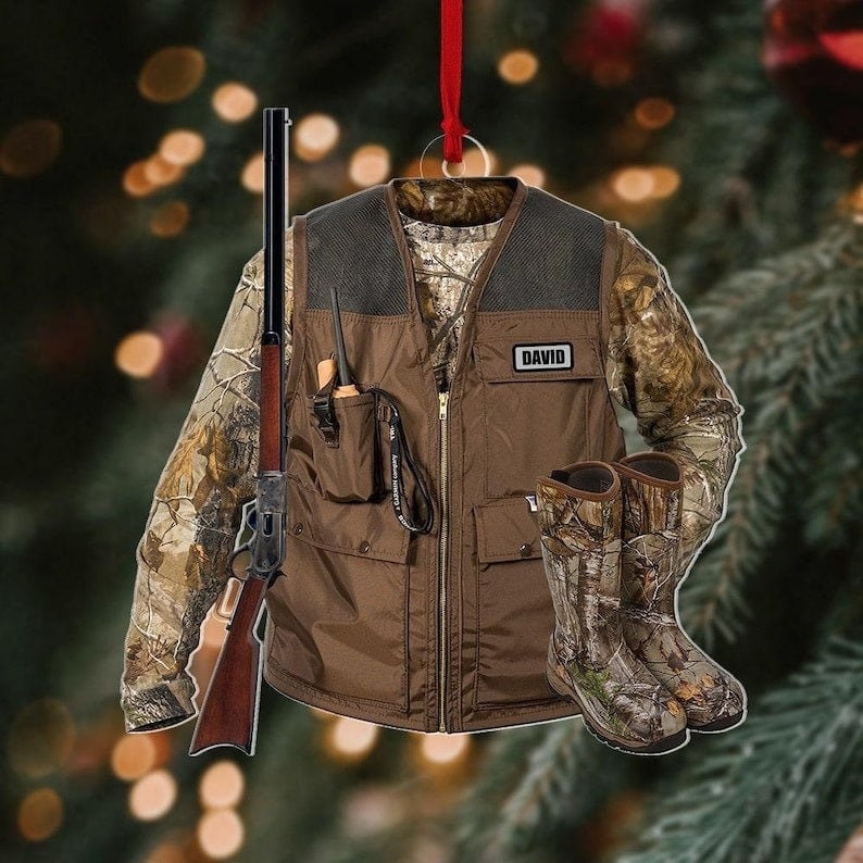 Personalized Hunting Vest 2 Sided Ornament Gift for Deer Hunting Lovers