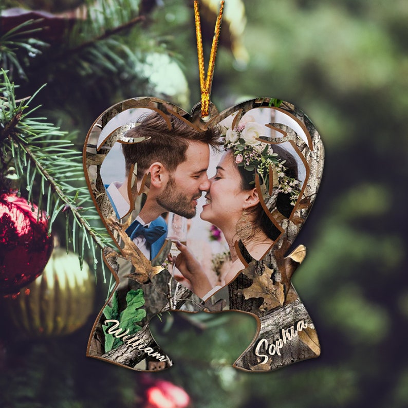 Personalized Hunting Ornament For Couple Gift for Deer Hunting Lovers