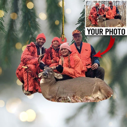 Custom Photo Hunting Ornament Gift for Deer Hunter