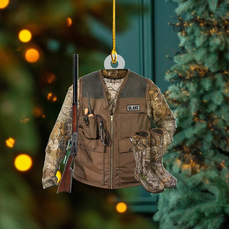 Personalized Hunting Vest 2 Sided Ornament Gift for Deer Hunting Lovers
