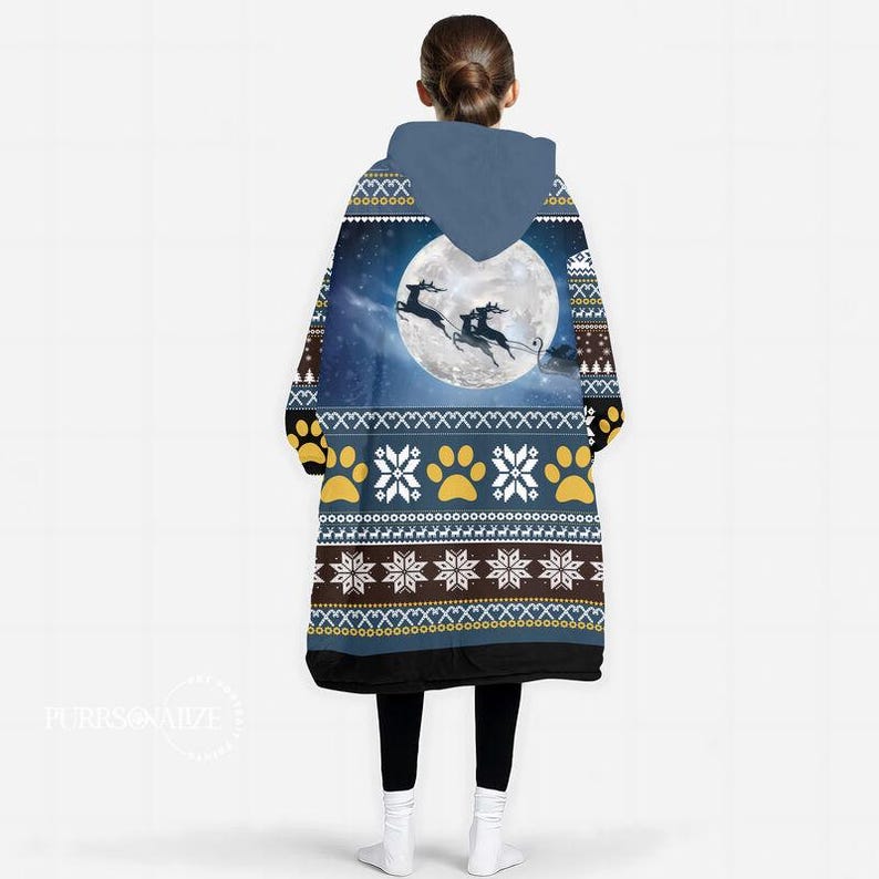 We Woof You A Merry Christmas Dog Cat Photo Wearable Blanket Hoodie