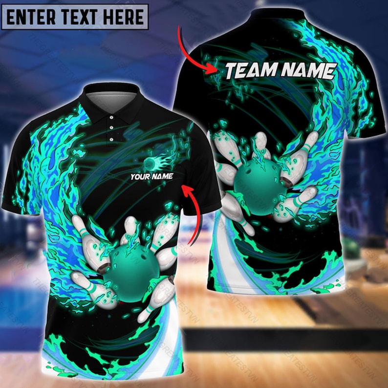 Personalized Bowling Polo Shirt: Custom Name Team Outfit