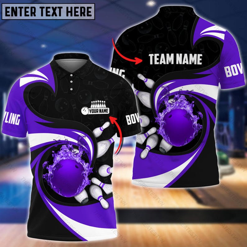 Personalized Bowling Polo Shirt: Custom Name Team Outfit