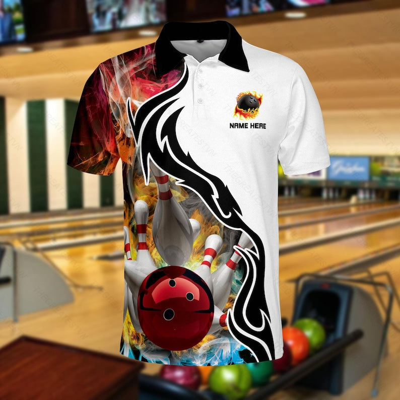 Personalized Bowling Team Polo Shirt: Custom Star Design
