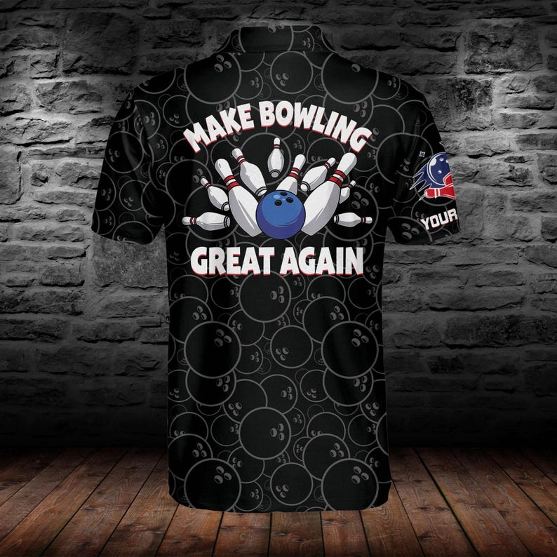 Personalized 3D Bowling Polo Shirt: Custom Name Team Shirt