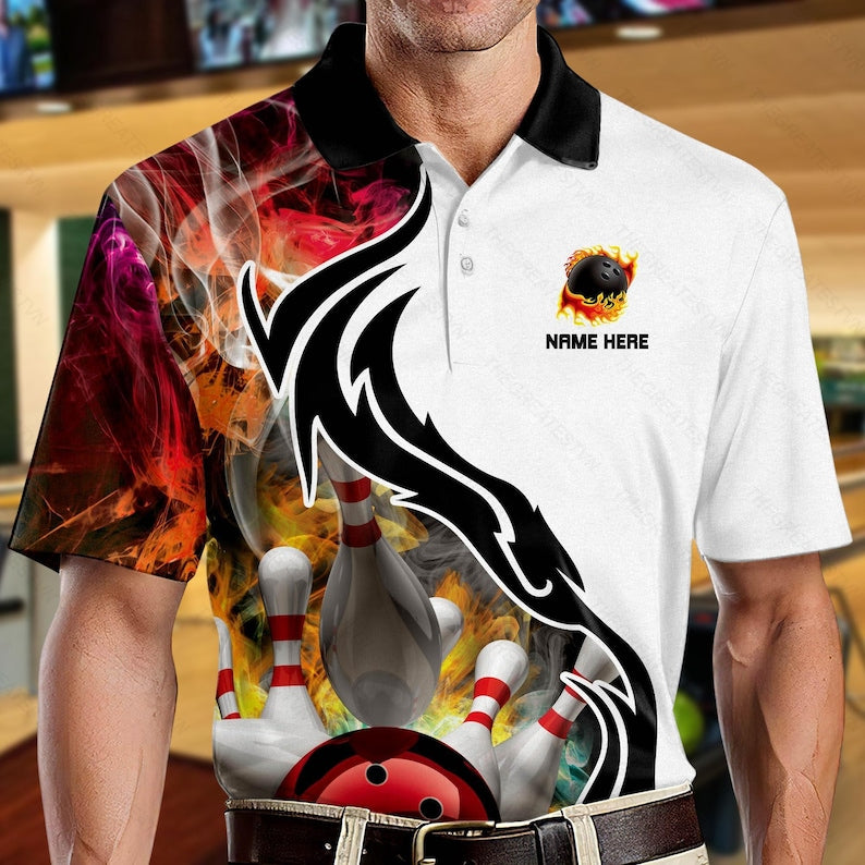 Personalized Bowling Team Polo Shirt: Custom Star Design