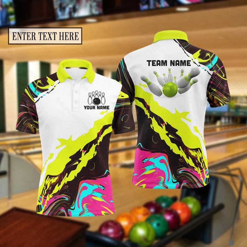 Personalized Bowling Team Polo Shirt: Custom Star Design