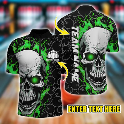 Custom Bowling Polo, Personalized Team Name Jersey for Men, Fiery Bowler Uniform Shirt, Gift for League Players.