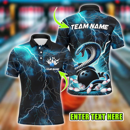 Custom Bowling Polo for Men, Personalized Team Jersey with Name, Unique Design Bowler Polo, Customizable League Uniform, Gift for Bowlers.