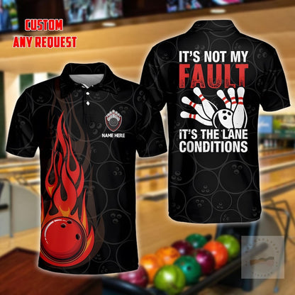 Custom Name Bowling Polo Shirt, Personalized Bowling Team Uniform, Gift for Bowlers