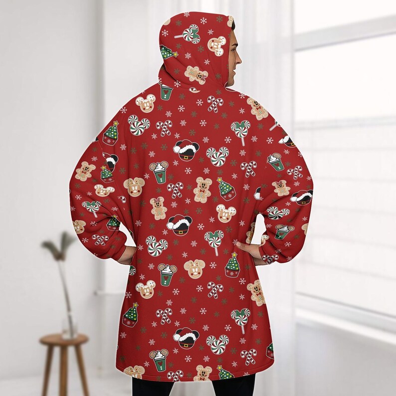 Mickey Santa Hat Blanket Hoodie