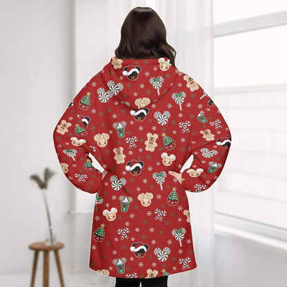 Mickey Santa Hat Blanket Hoodie