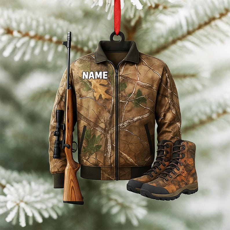 Personalized Hunting Ornament for Christmas,Gift for Deer Hunting Lovers,Hunter Christmas Ornament, Custom Hunting Ornament,Hunter Gift