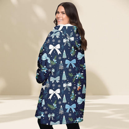 Bow Christmas Hoodie Blanket