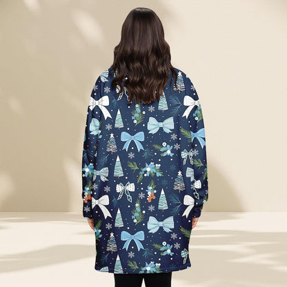 Bow Christmas Hoodie Blanket