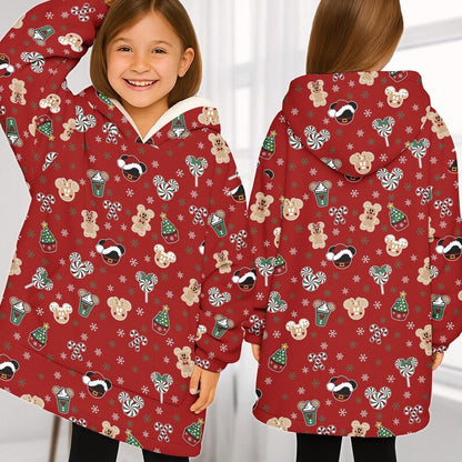 Mickey Santa Hat Blanket Hoodie