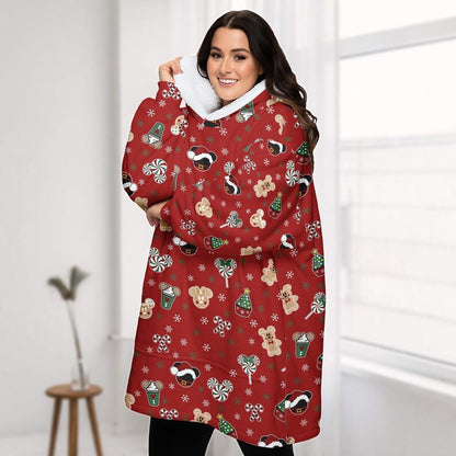 Mickey Santa Hat Blanket Hoodie